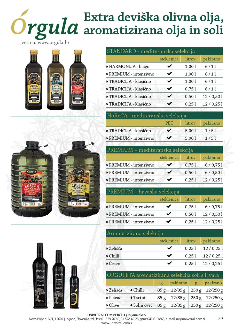 UC19 Orgula extra deviška olja,aromatizirana in soli PQ29